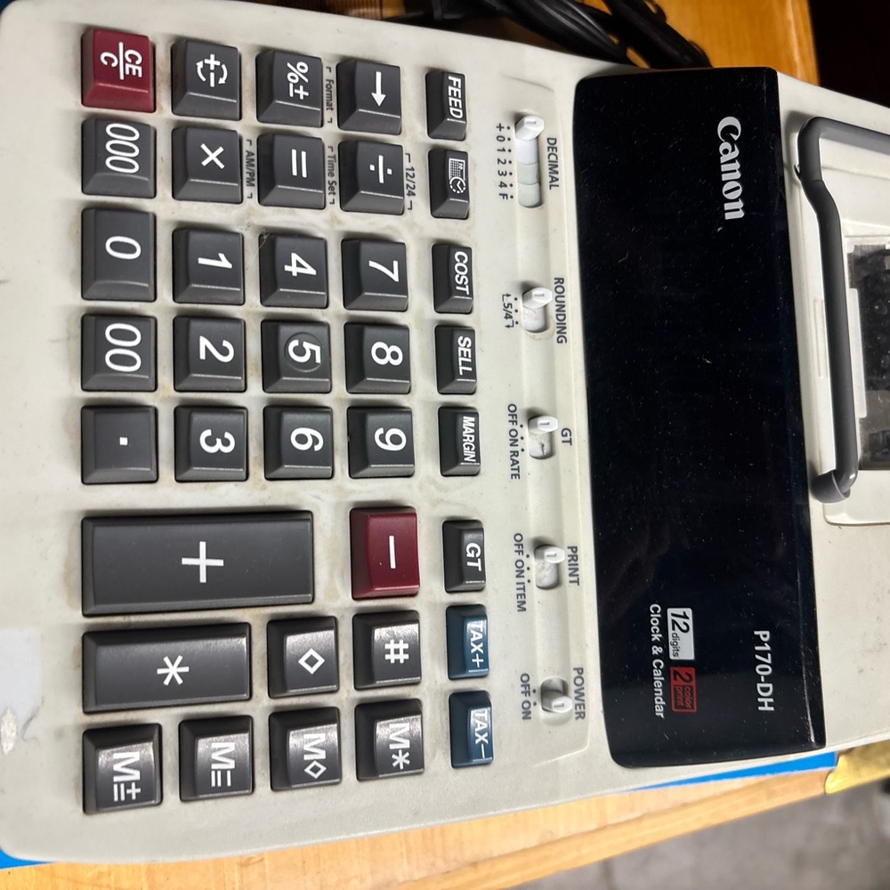 CANON P170-DH PRINTING CALCULATOR WORKS